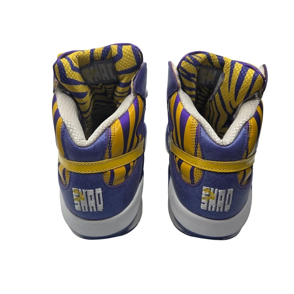 Reebok The Pump Shaq Attaq Sneakers Shoes LSU Tigers Lakers Purple Yellow Mens 9